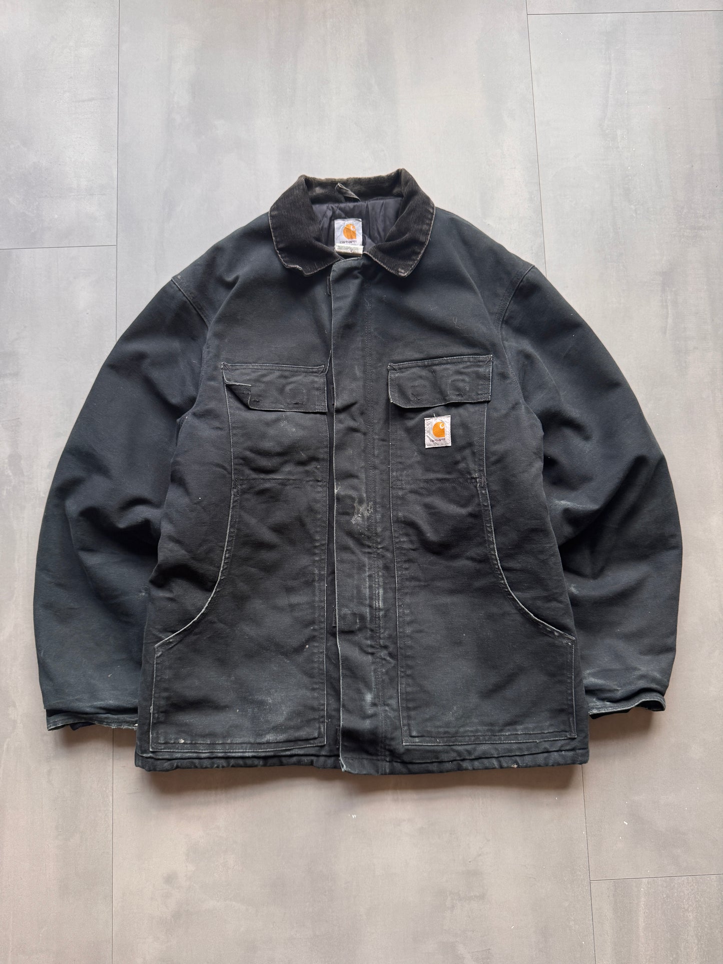 VINTAGE CARHARTT FADED NAVY ARCTIC JACKET - L