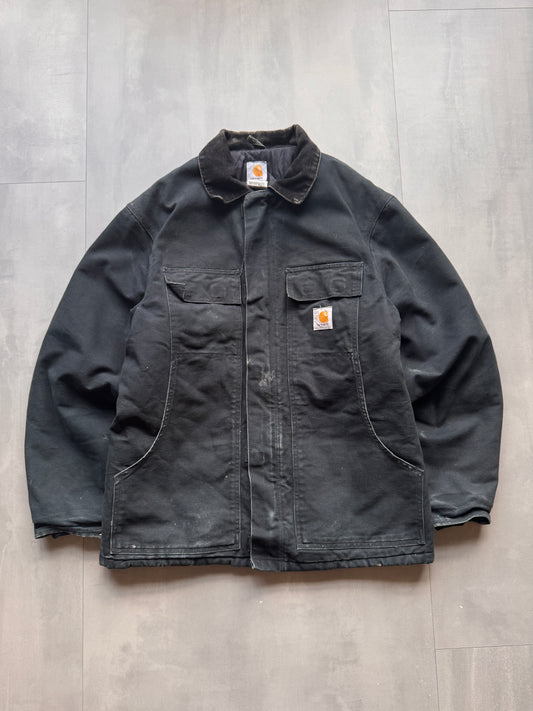 VINTAGE CARHARTT FADED NAVY ARCTIC JACKET - L