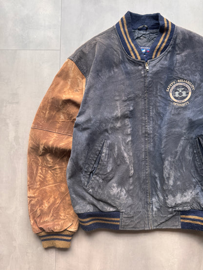 VINTAGE PORT AUTHORITY SUEDE BOMBER JACKET - M