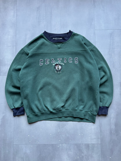 VINTAGE LEE SPORT NBA BOSTON CELTICS GREEN SWEATER - L