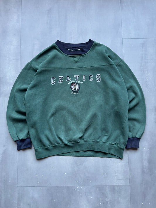 VINTAGE LEE SPORT NBA BOSTON CELTICS GREEN SWEATER - L