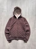 VINTAGE TIMBERLAND QUILTED BROWN ZIP UP HOODIE - S