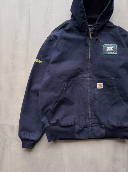 VINTAGE CARHARTT TIC CONCRETE NAVY ACTIVE JACKET - LARGE