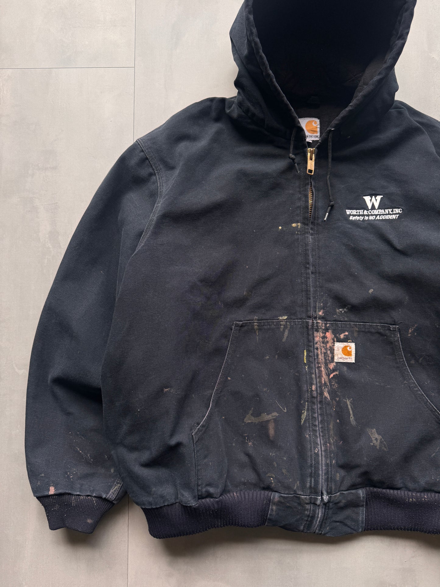 VINTAGE CARHARTT BLACK ACTIVE JACKET - XL