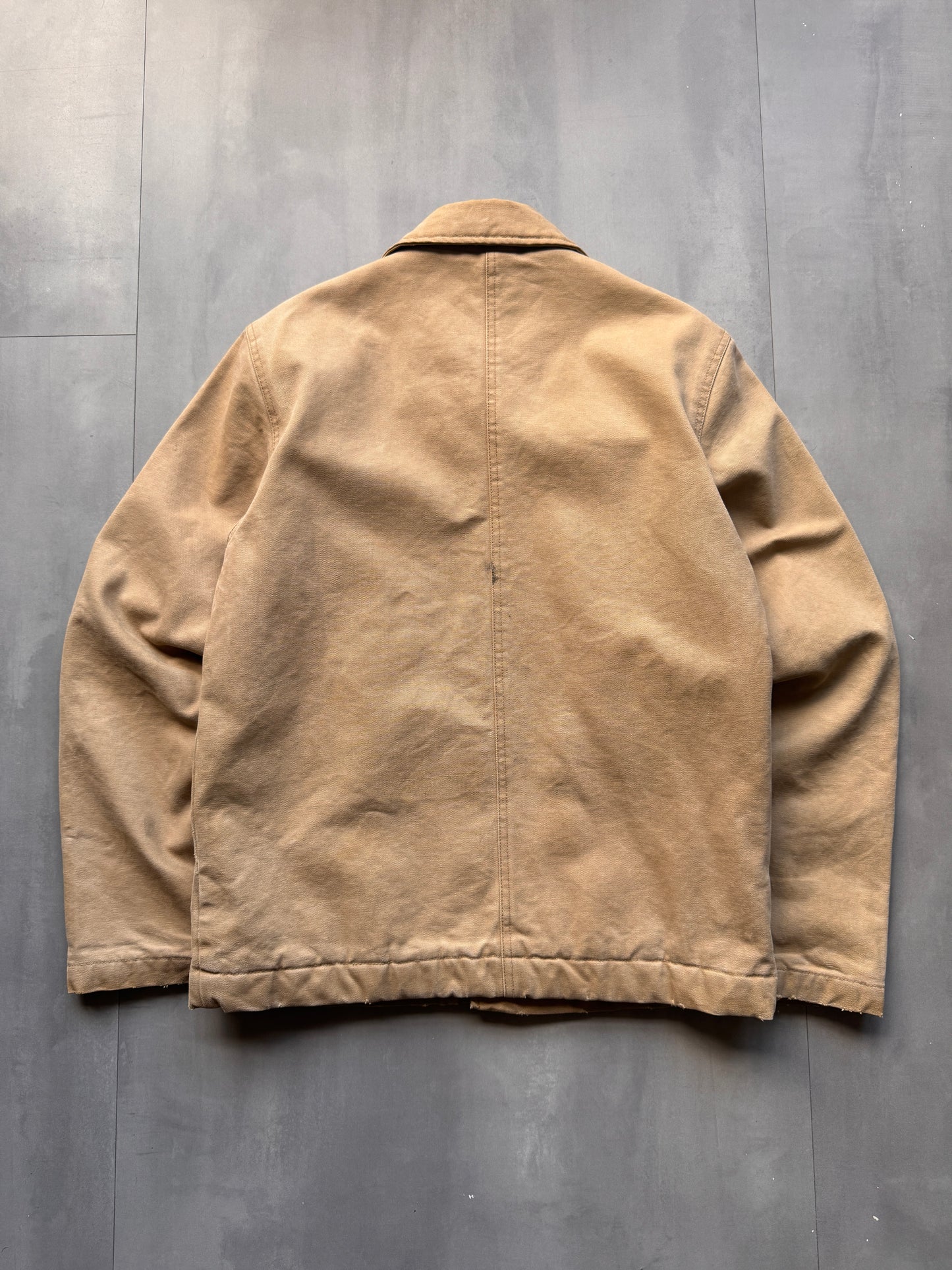 VINTAGE AMERICAN EAGLE SHERPA LINED TAN JACKET - S