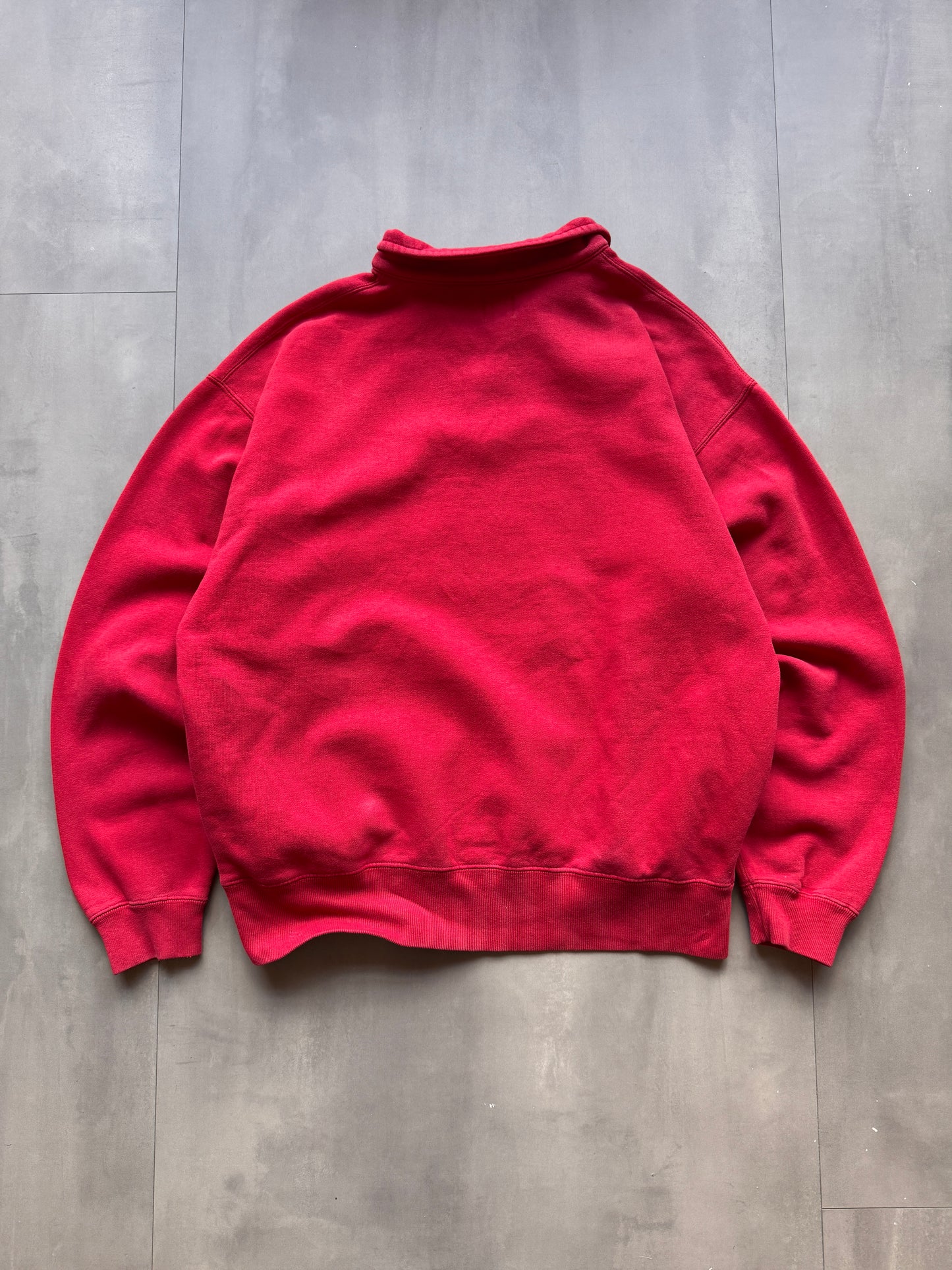 VINTAGE GAP 1/4 ZIP LIGHT RED SWEATER - M