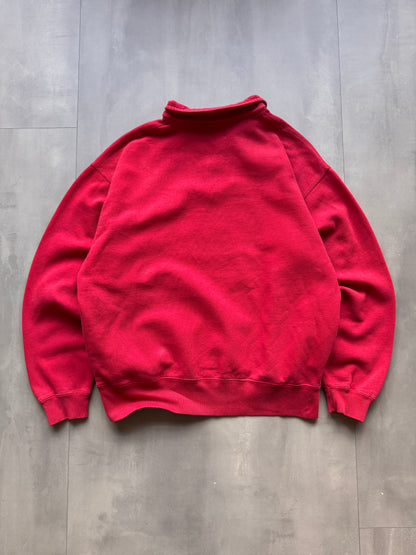 VINTAGE GAP 1/4 ZIP LIGHT RED SWEATER - M