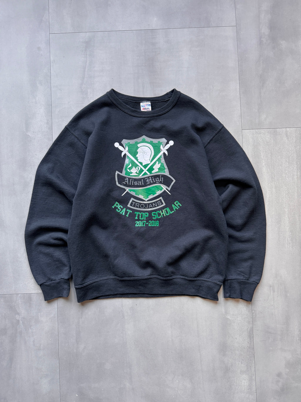 ALISAL HIGH TROJANS BLACK SWEATER - SMALL