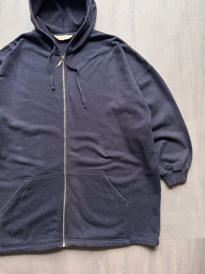 VINTAGE EDDIE BAUER NAVY ZIP UP HOODIE - XXL
