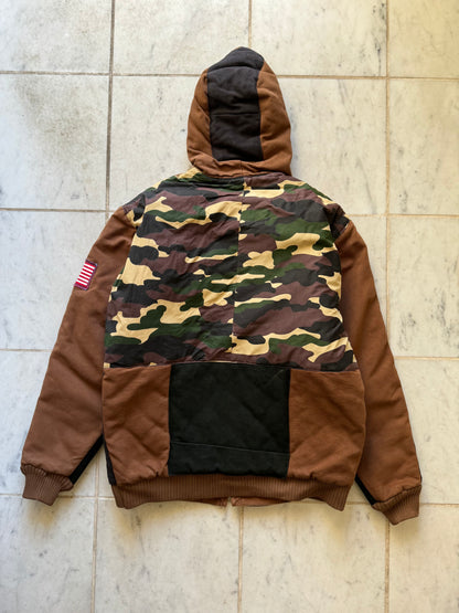 CARHARTT REWORKED CAMO PATTERN ACTIVE JACKET - XLARGE