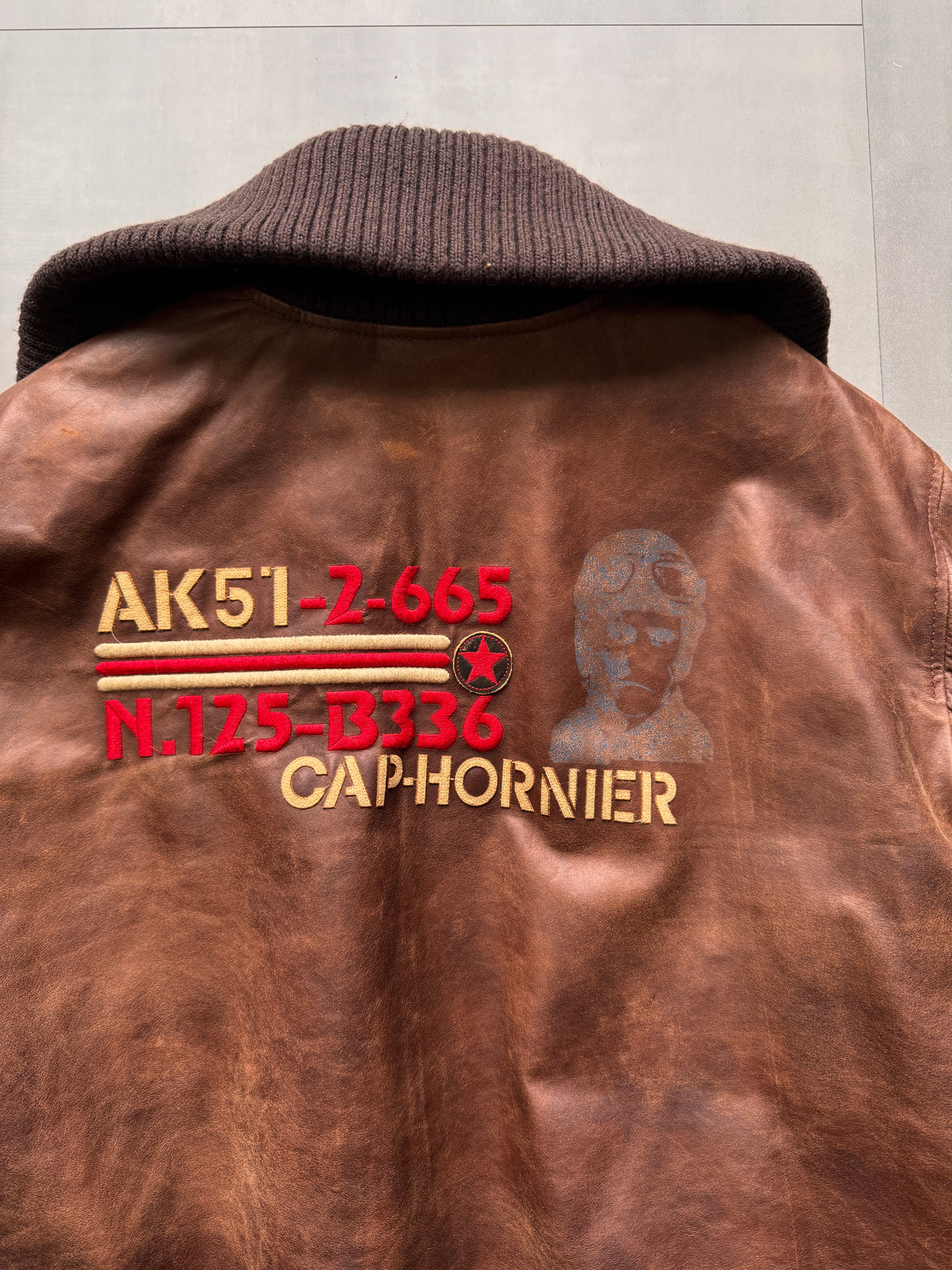 VINTAGE BROWN LEATHER PILOT JACKET - XL