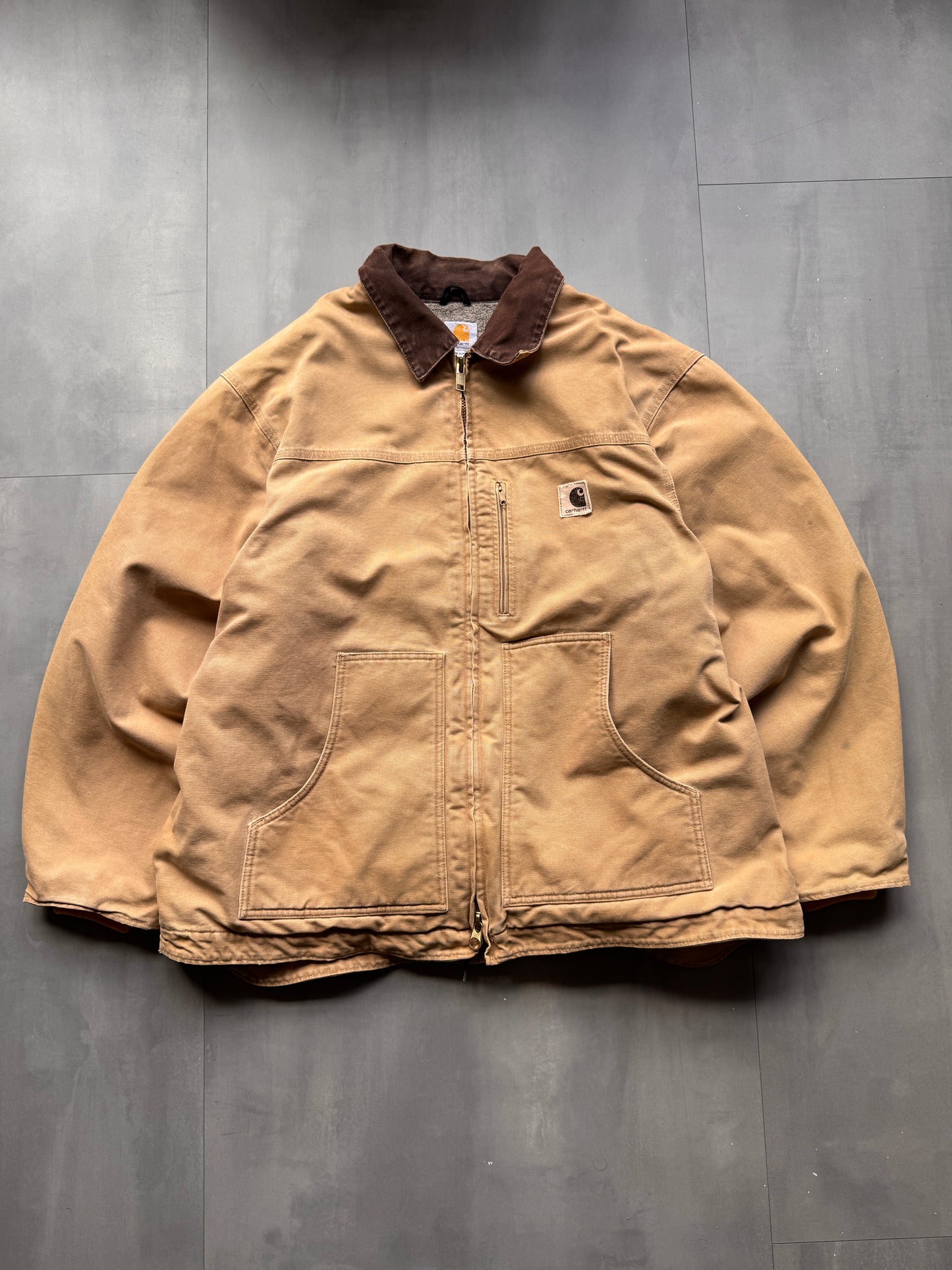 VINTAGE CARHARTT SHERPA LINED TAN ARCTIC JACKET - XXL