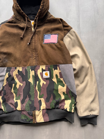 CARHARTT REWORKED CAMO PATTERN ACTIVE JACKET - M