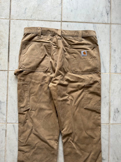 CARHARTT TAN LINED WORK PANTS - 34x36