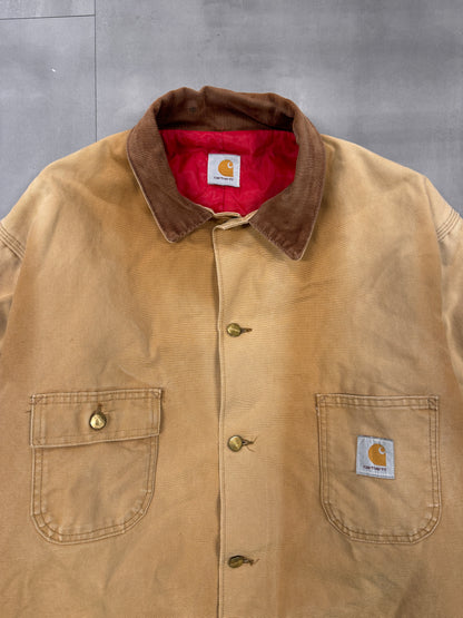 CARHARTT FADED TAN CHORE JACKET - XLARGE