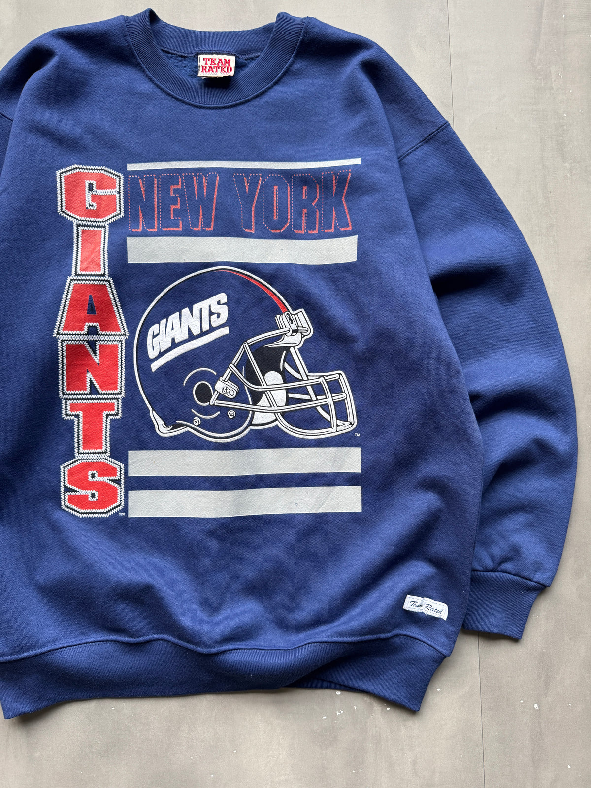 VINTAGE NFL TEAM RATED NEW YORK GIANTS BLUE SWEATER - XL