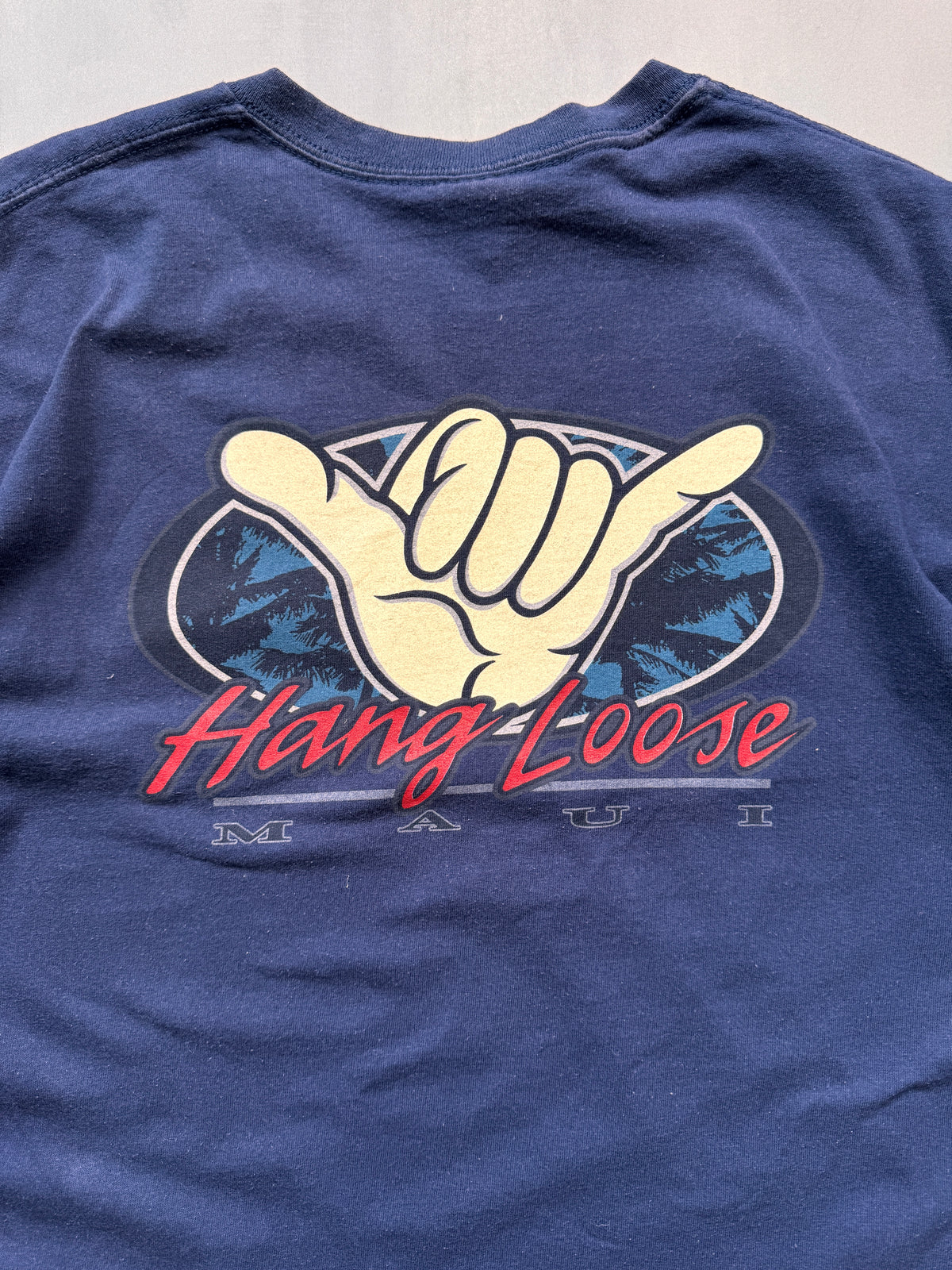 VINTAGE MAUI NAVY TEE - L