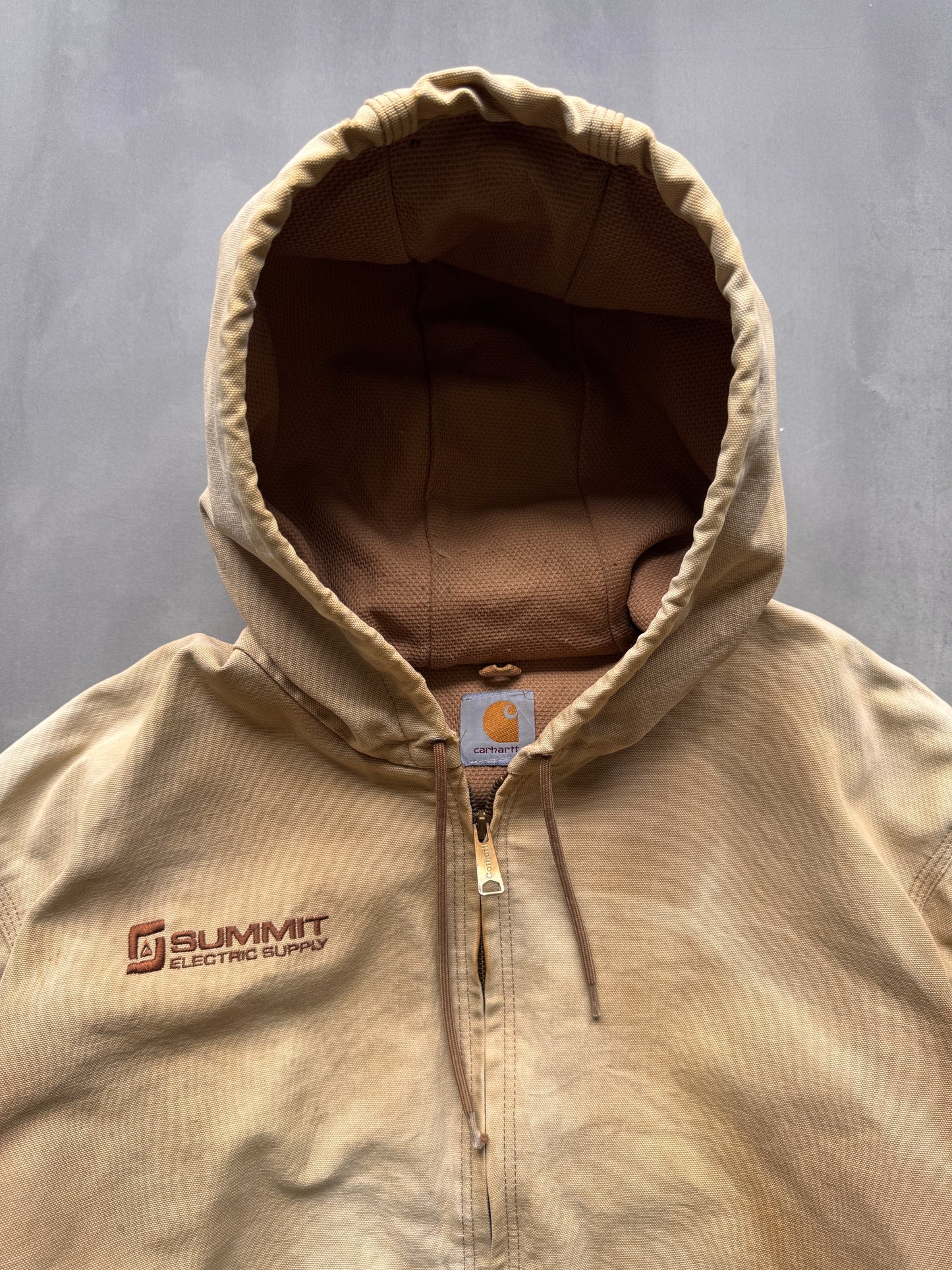 VINTAGE CARHARTT TAN FADED ACTIVE JACKET - XL