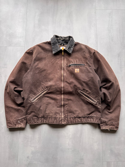 VINTAGE CARHARTT BROWN DETROIT JACKET - L
