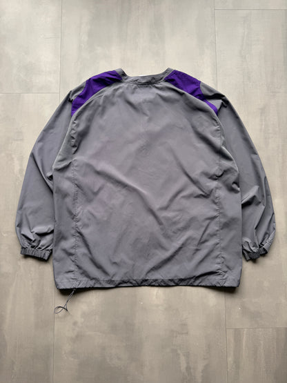 VINTAGE NIKE METEOR BASEBALL GREY PURPLE WINDBREAKER - XXL
