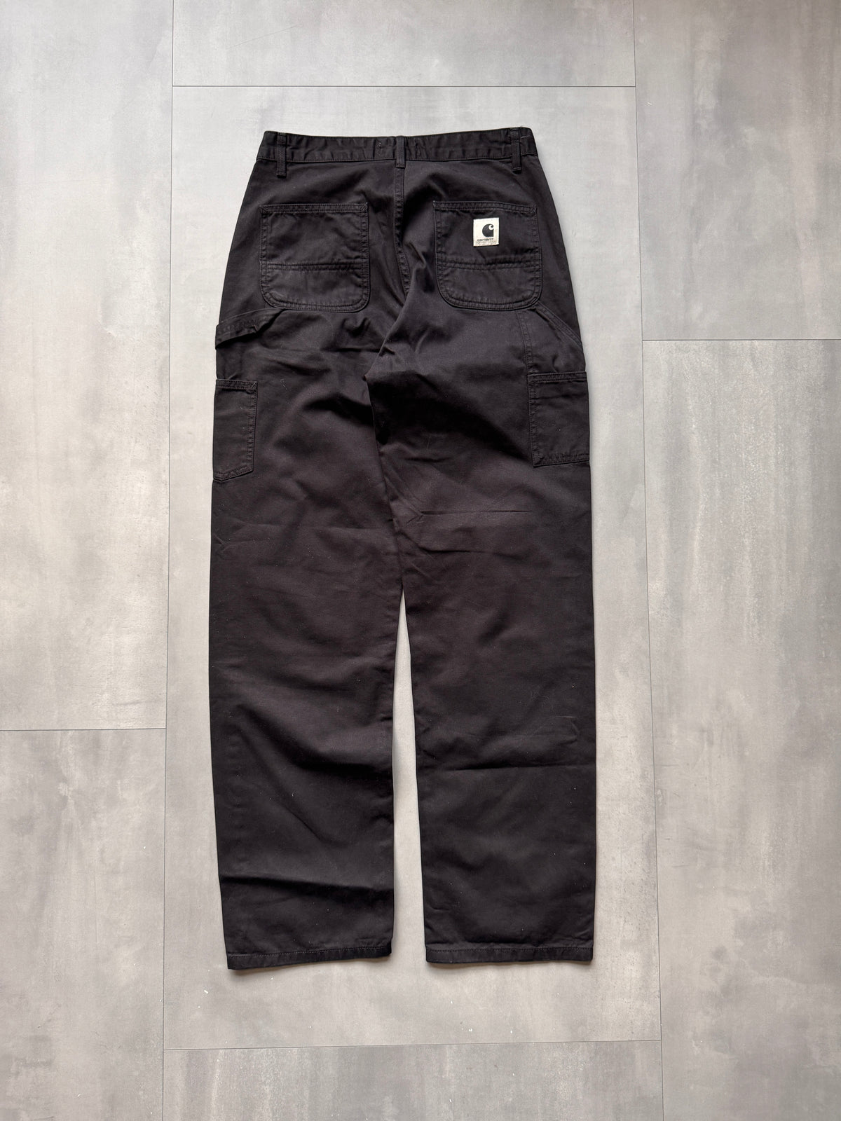 CARHARTT WIP BLACK CARPENTER PANTS - 25