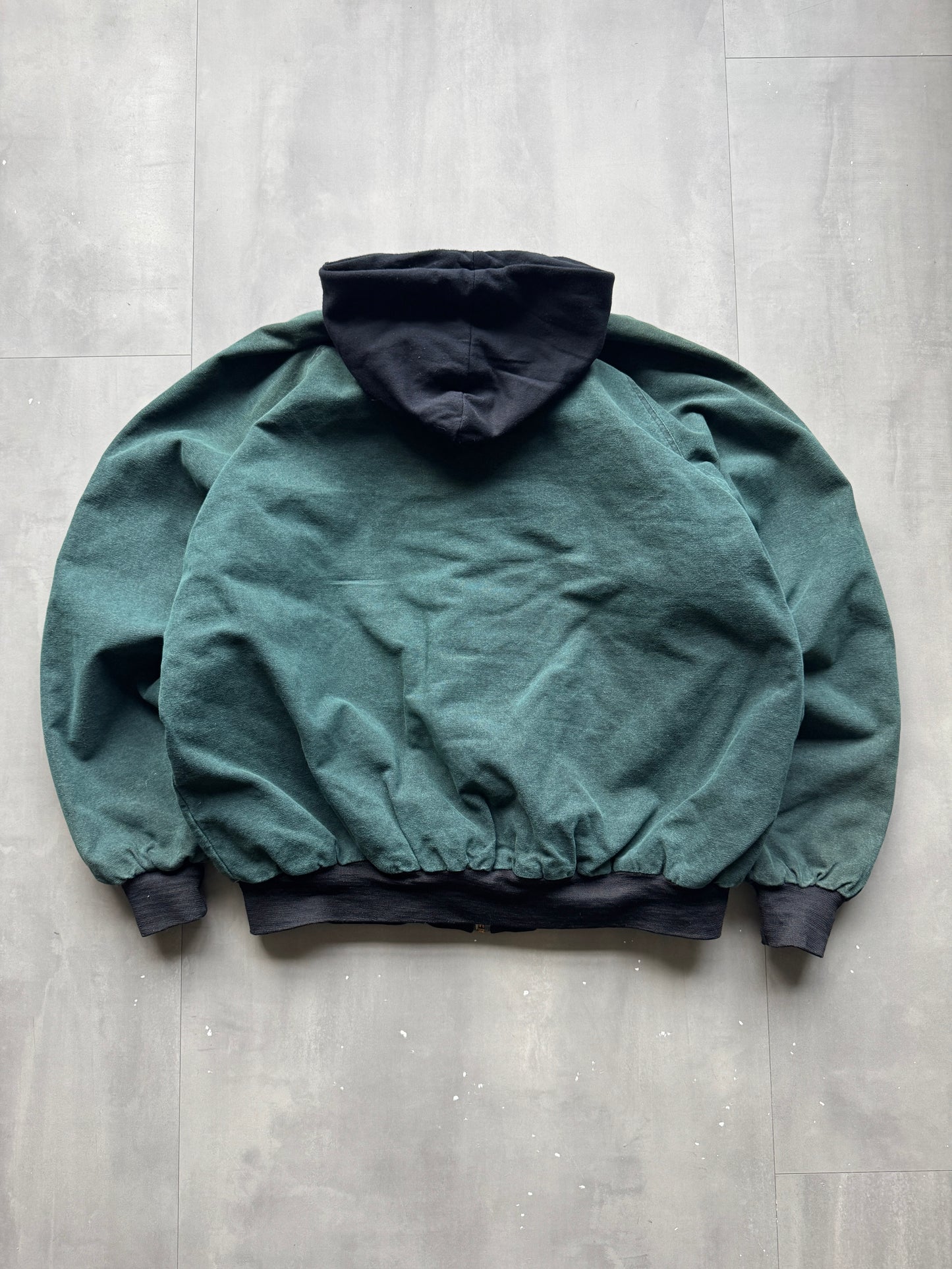 VINTAGE FADED GREEN WORKWEAR JACKET - XL