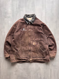 VINTAGE CARHARTT DARK BROWN SHERPA LINED ARCTIC JACKET - XL