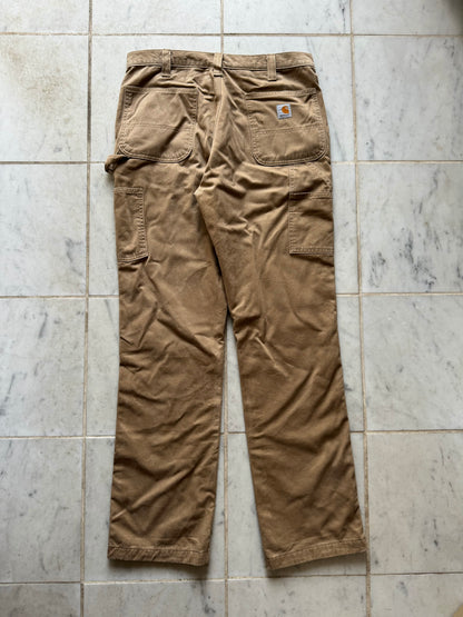 CARHARTT TAN LINED WORK PANTS - 34x36