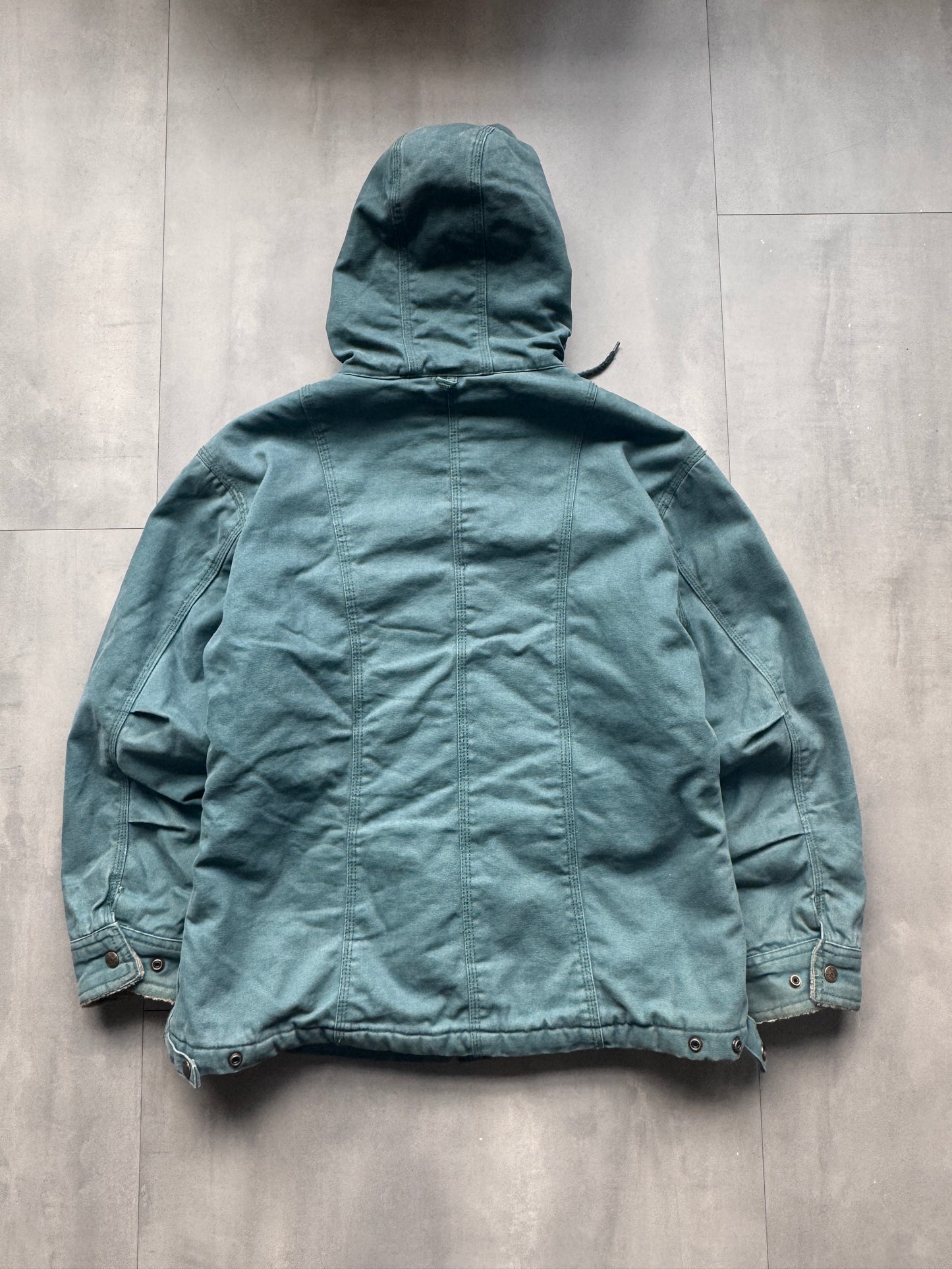 VINTAGE FADED GREEN SHERPA LINED ACTIVE JACKET - L