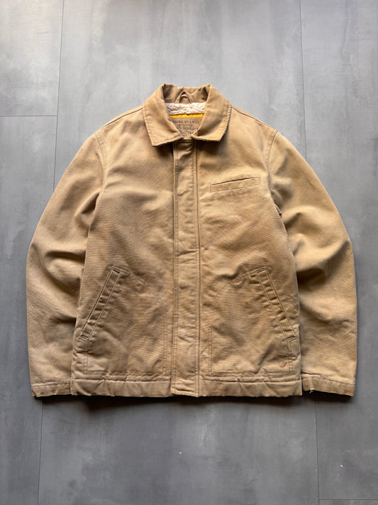 VINTAGE AMERICAN EAGLE SHERPA LINED TAN JACKET - S