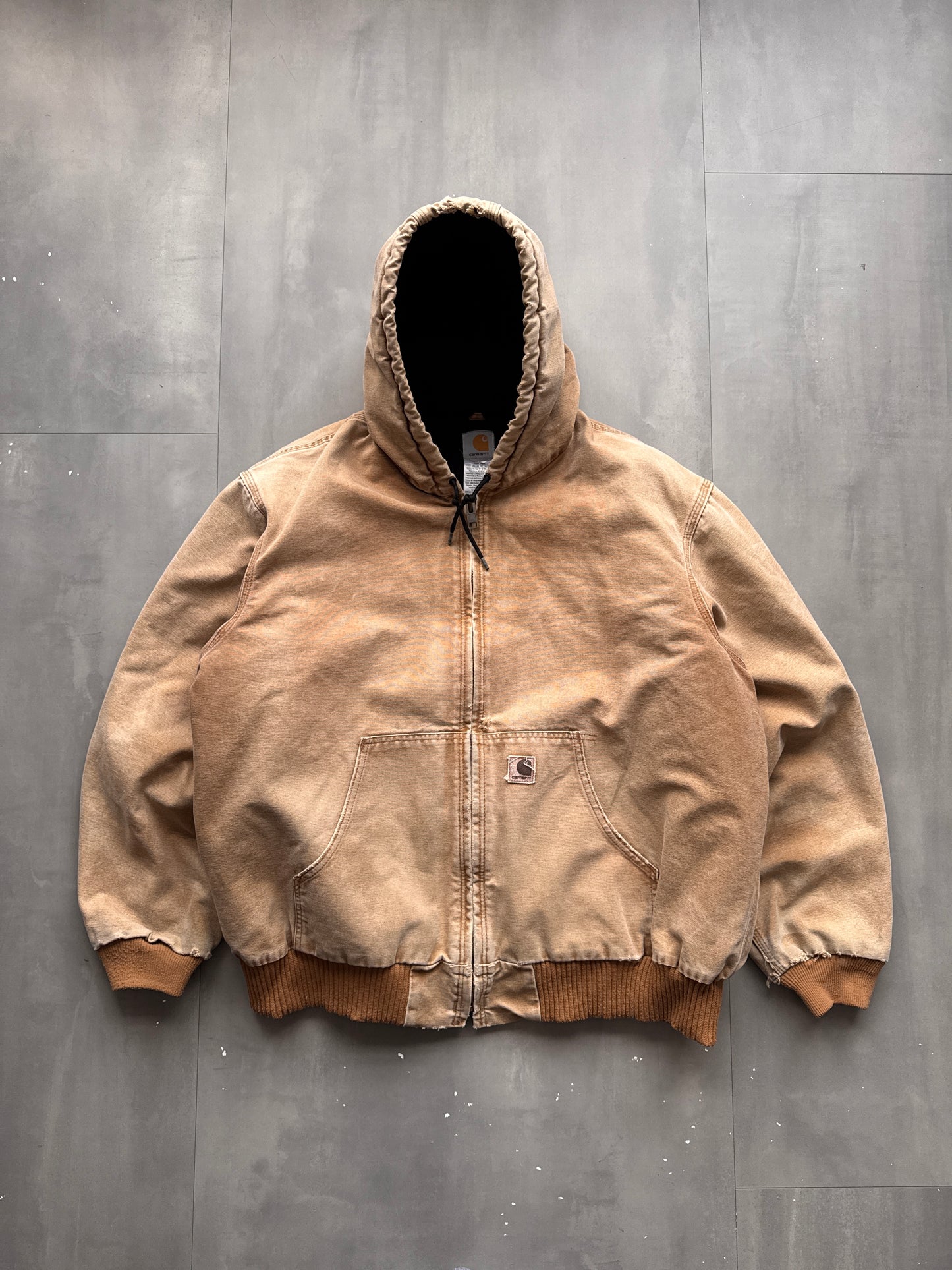 VINTAGE CARHARTT TAN FADED ACTIVE JACKET - XL