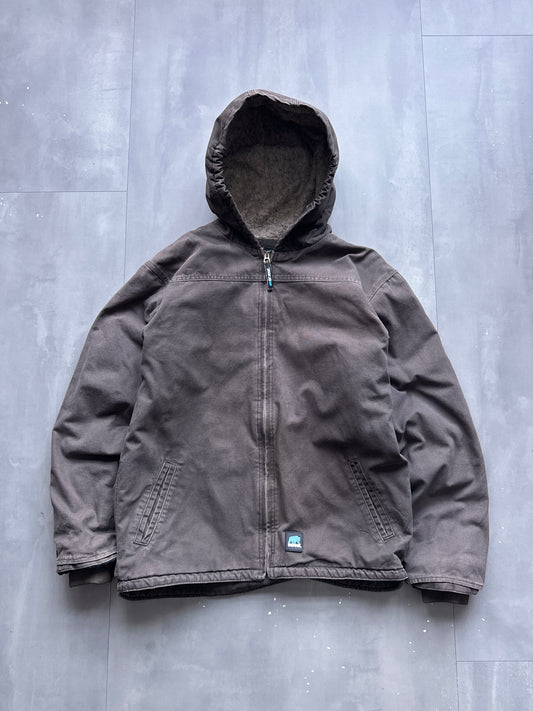 VINTAGE BERNE BROWN SHERPA LINED ACTIVE JACKET - M