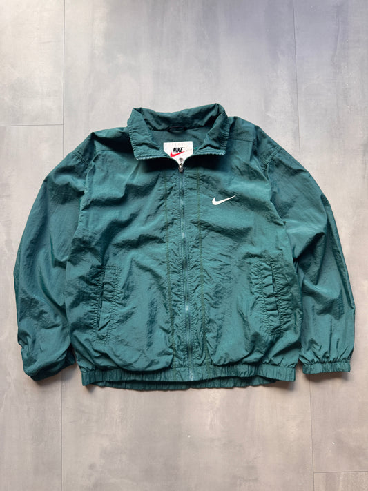 VINTAGE NIKE GREEN TRACK JACKET - L