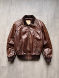 VINTAGE OAKWOOD BROWN LEATHER JACKET - M