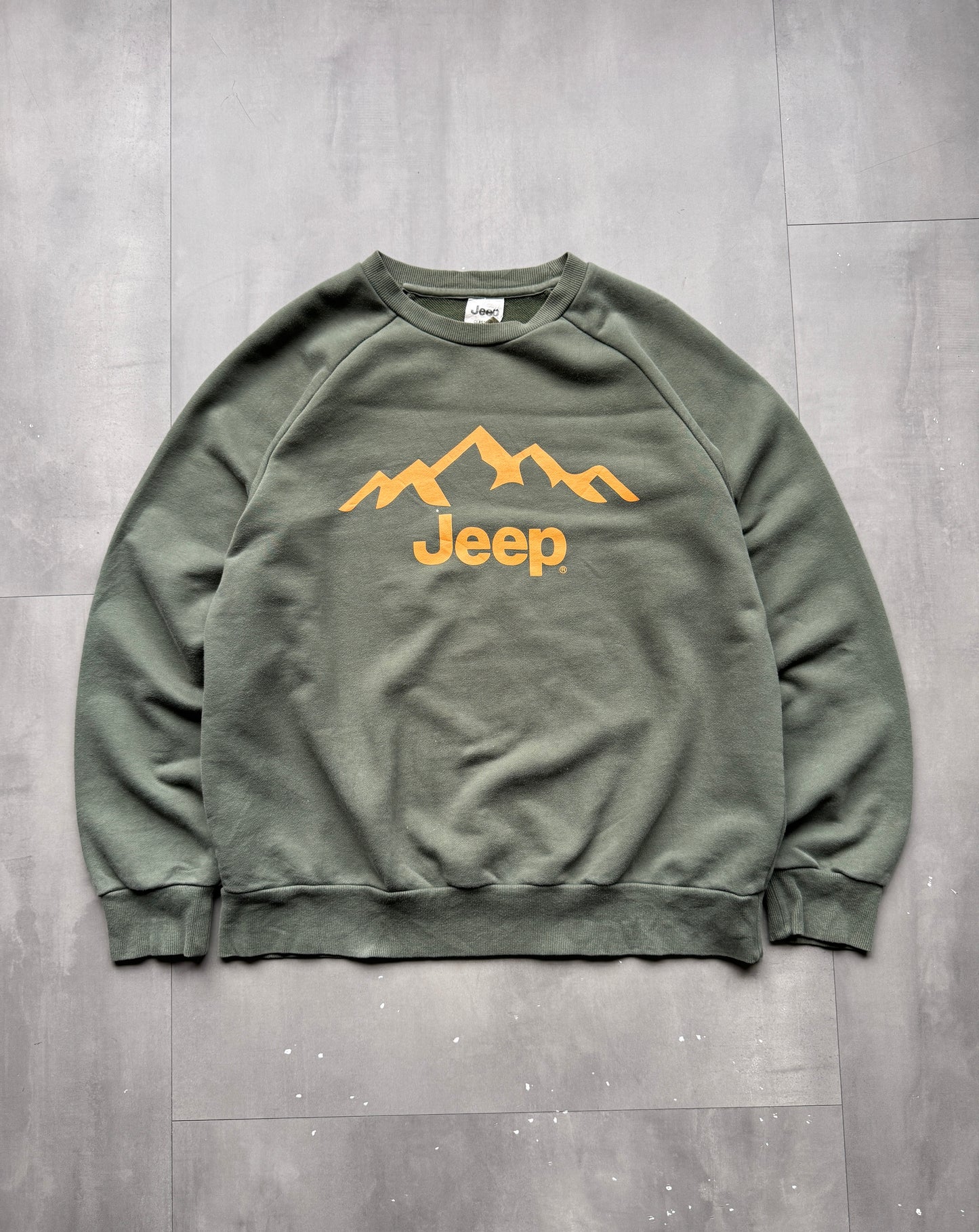 VINTAGE JEEP GREEN SWEATER - L