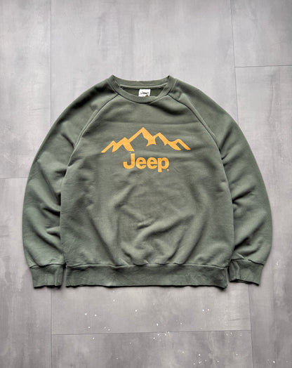 VINTAGE JEEP GREEN SWEATER - L