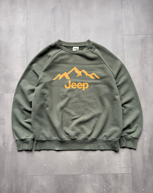 VINTAGE JEEP GREEN SWEATER - L