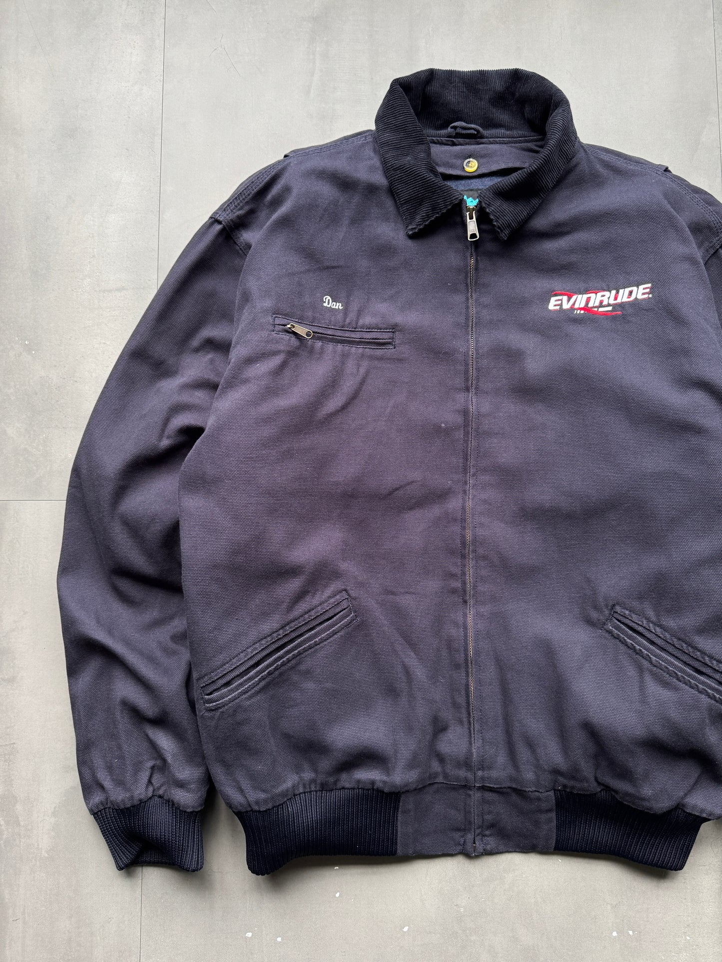 VINTAGE TRI-MOUNTAIN NAVY LINED SANTA FE JACKET- XL