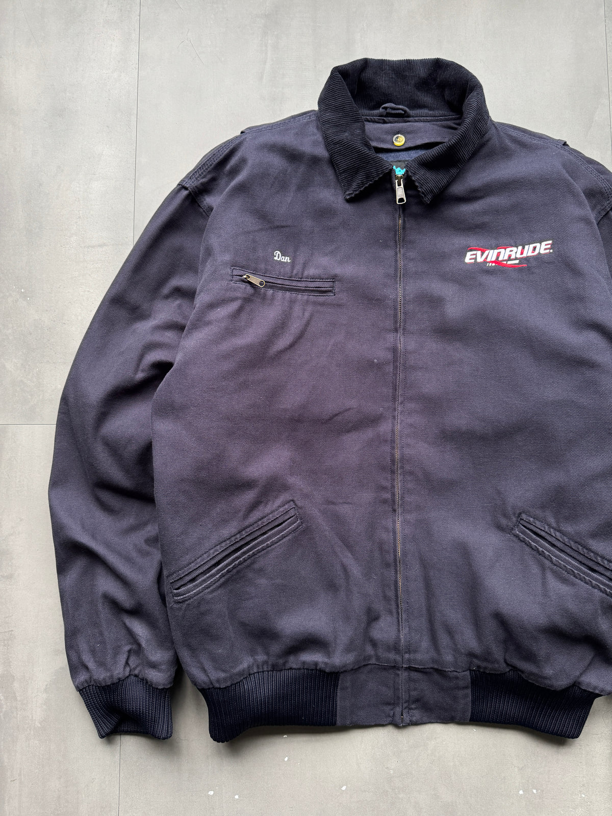 VINTAGE TRI-MOUNTAIN NAVY LINED SANTA FE JACKET- XL