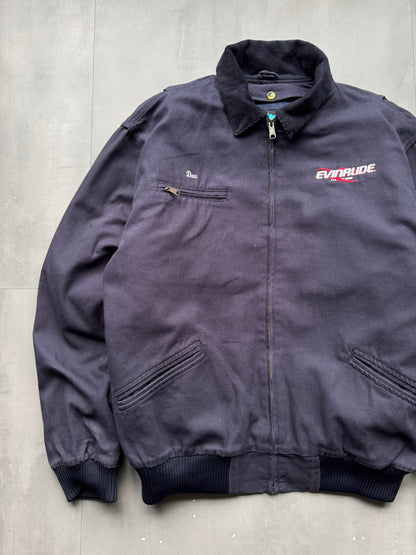 VINTAGE TRI-MOUNTAIN NAVY LINED SANTA FE JACKET- XL