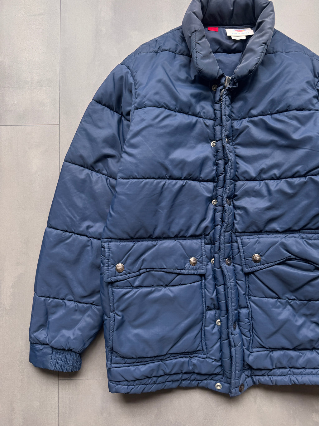 VINTAGE DICKIES NAVY PUFFER COAT - S