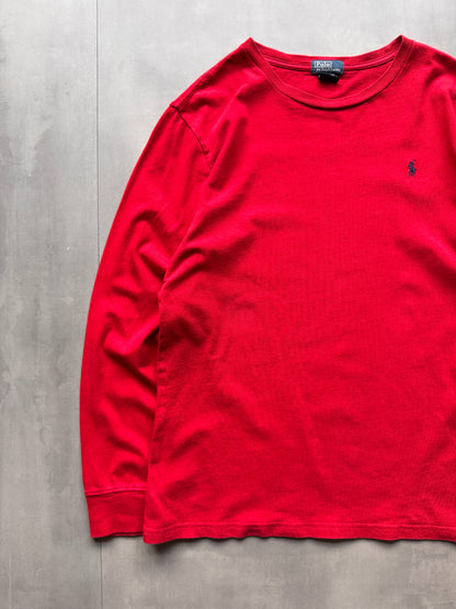 VINTAGE RALPH LAUREN RED LONGSLEEVE TEE - S