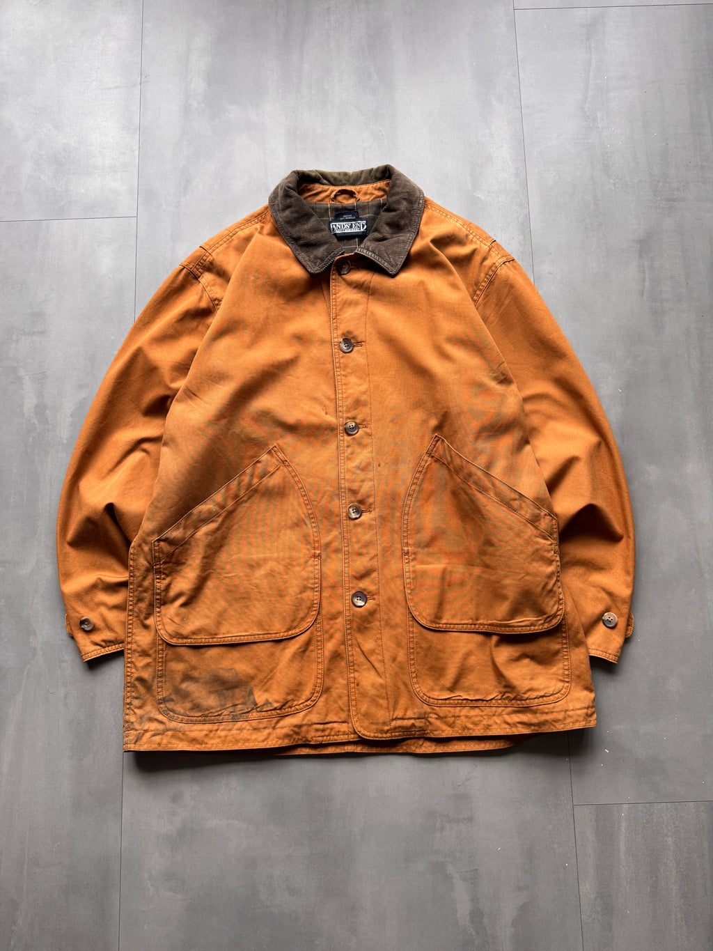 VINTAGE LANDS END TAN JACKET - L