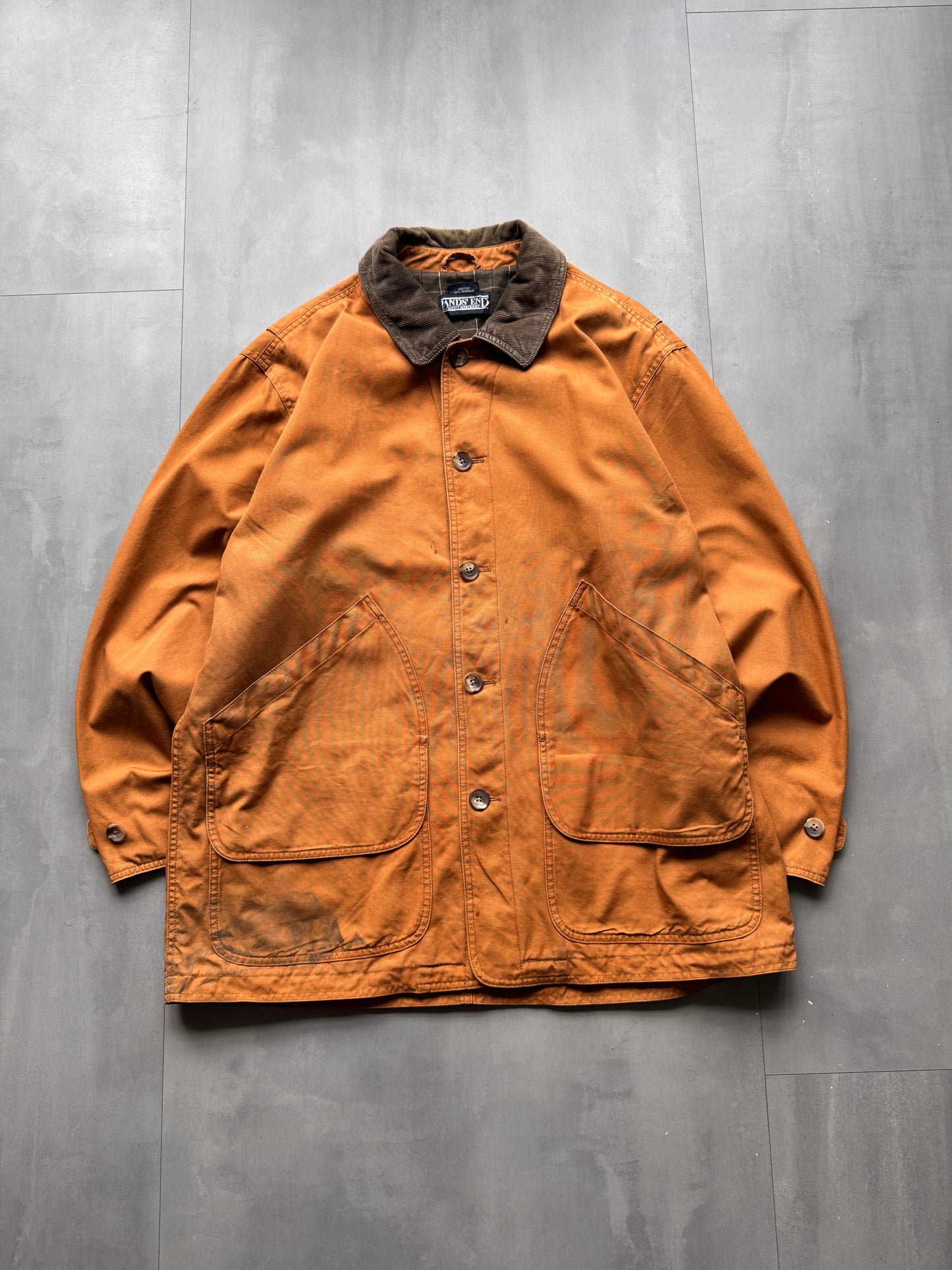 VINTAGE LANDS END TAN JACKET - L