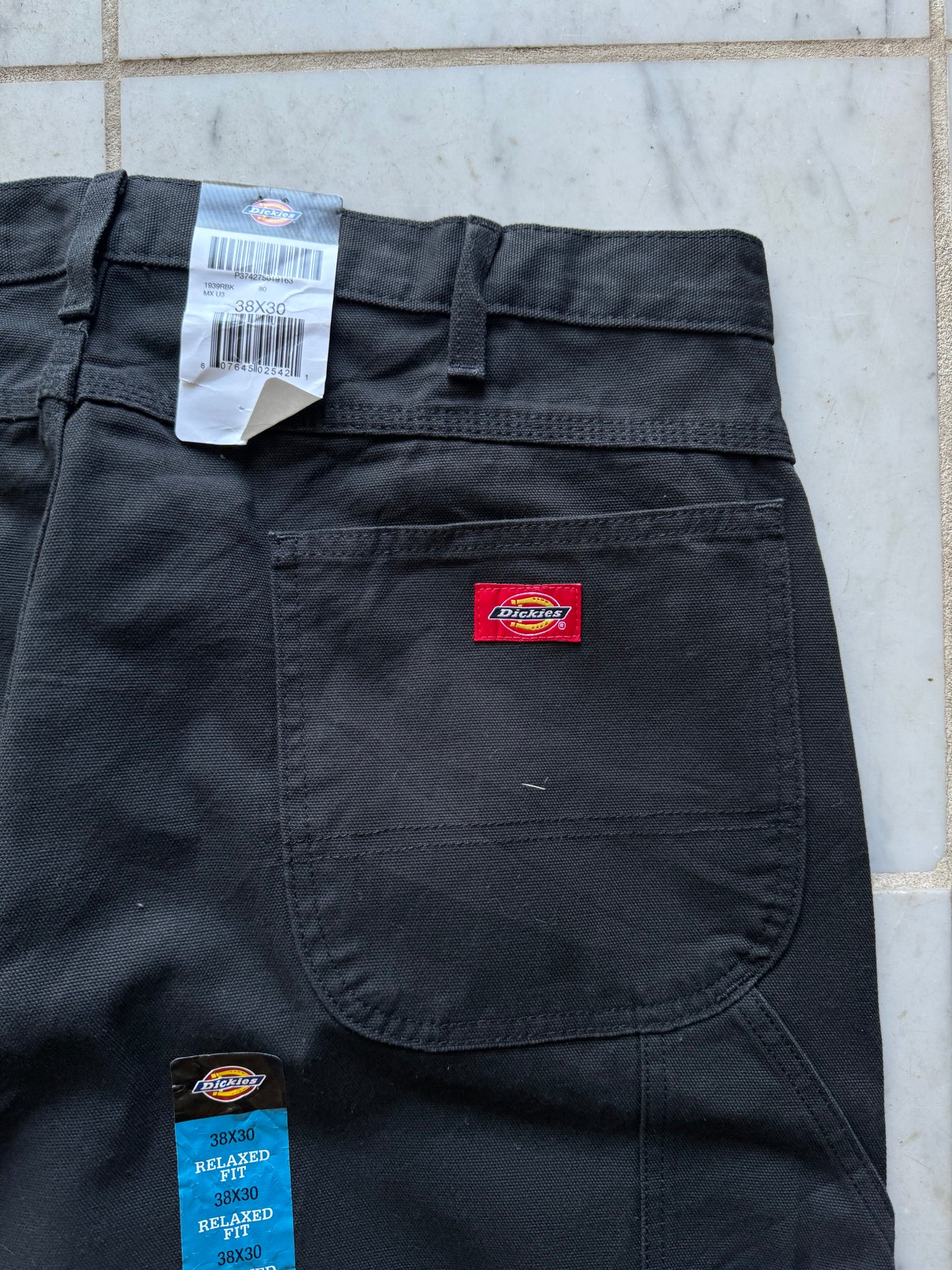 DICKIES BLACK WORK PANTS - 38x34