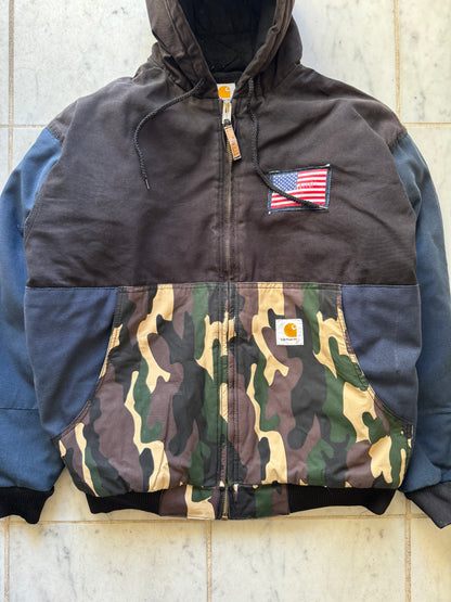 CARHARTT REWORKED CAMO PATTERN ACTIVE JACKET - XLARGE