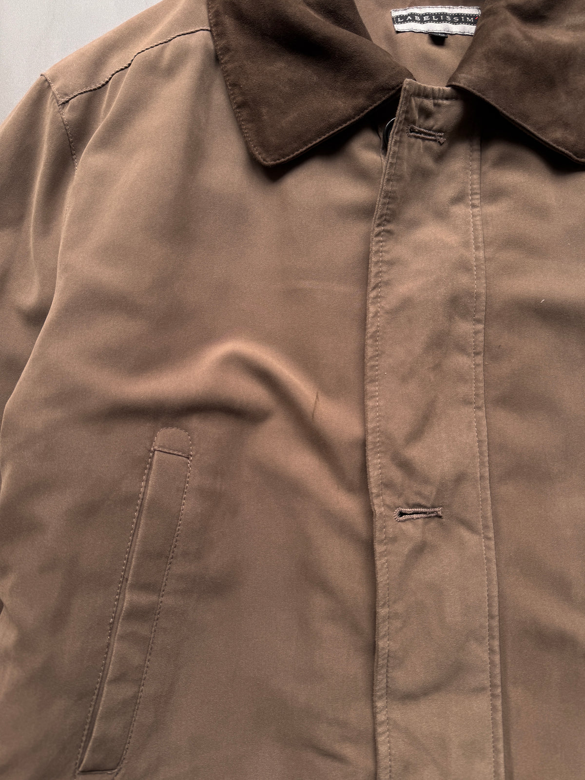 VINTAGE SUEDE BROWN TRENCHCOAT - XL
