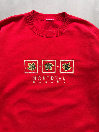 VINTAGE MONTREAL CANADA RED SWEATER - L
