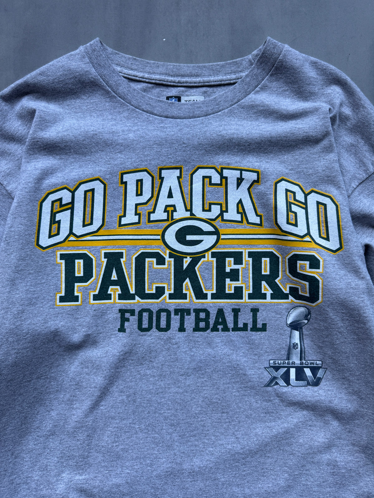VINTAGE NFL GREENBAY PACKERS GREY LONGSLEEVE - XL