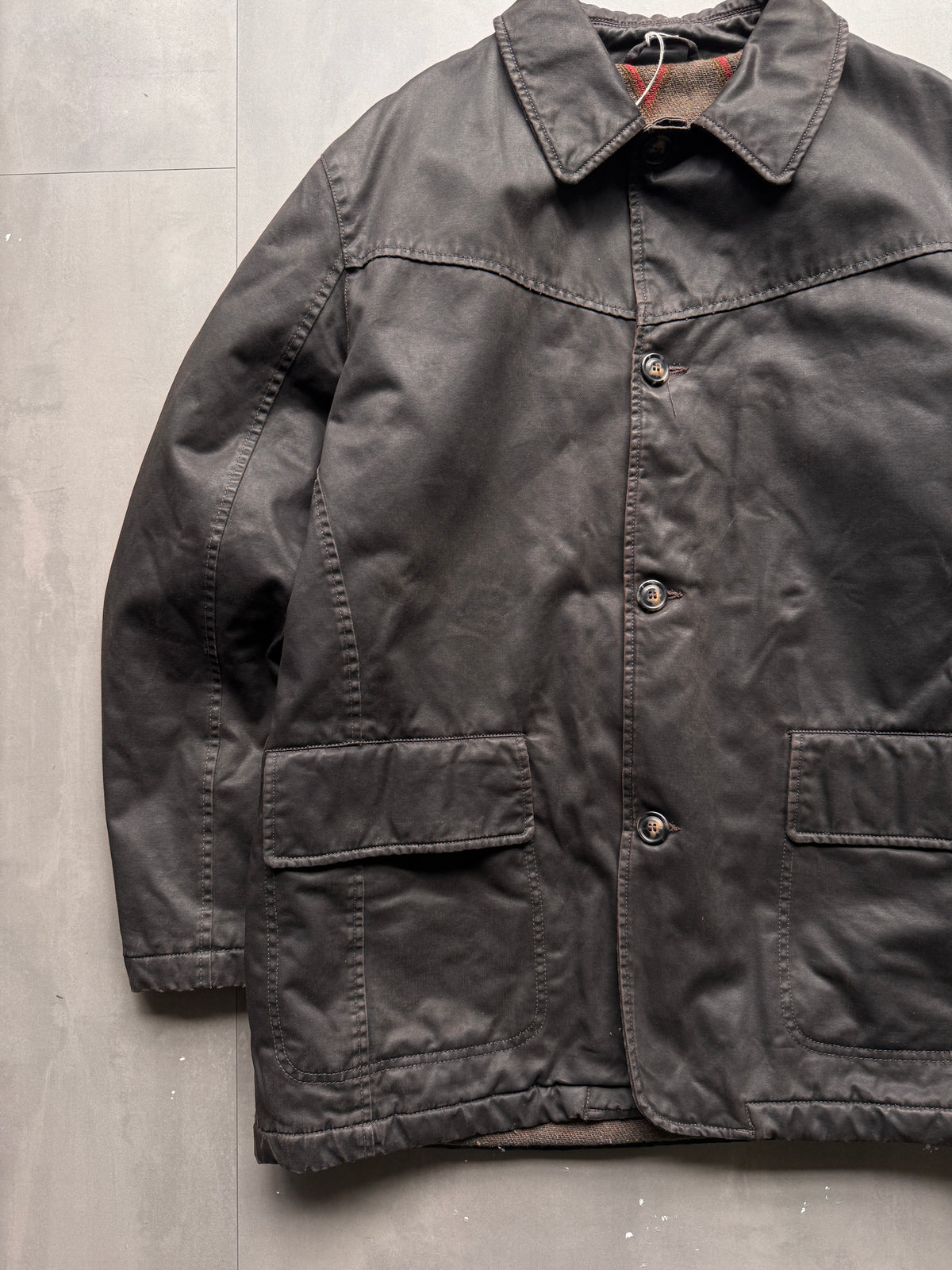 VINTAGE MARLBORO CLASSICS DARK BROWN/BLACK LEATHER JACKET - XL